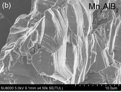 Mn2AlB2 MAB Phase Powder SEM