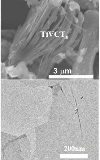 TiVCTx MXen-Phasen-Pulver SEM