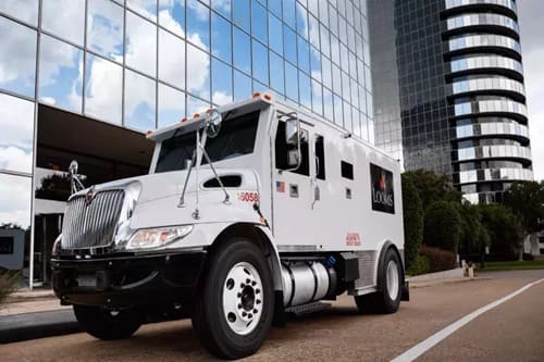 Cash in transit van with bulletproof plate HM