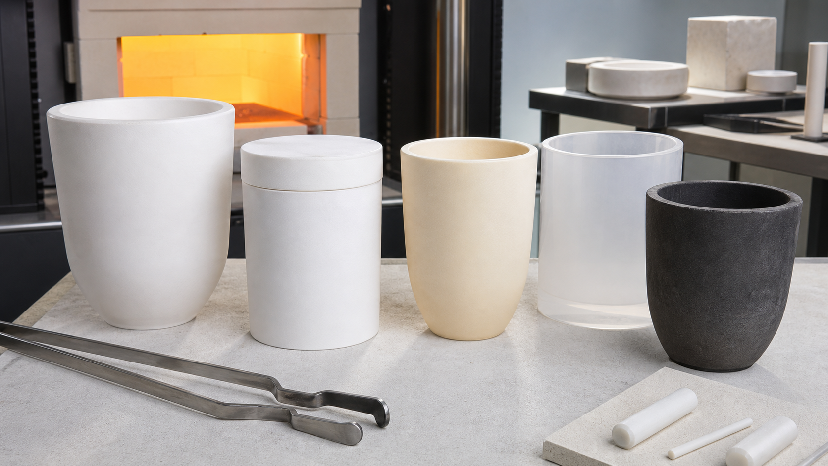 Ceramic crucible material selection in a furnace lab